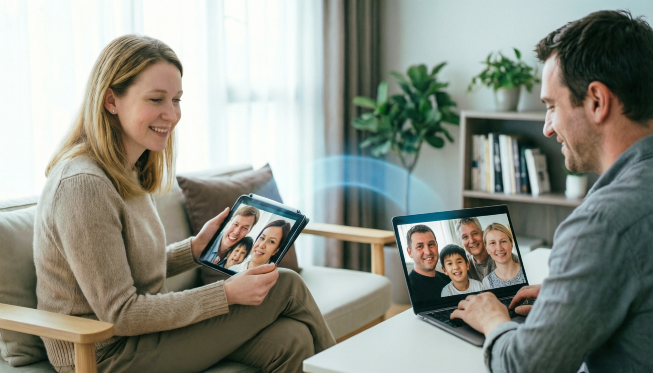 Изображение: Доступное общение для семьи в сети Matrix © Сгенерировано ИИ для morikoff.ru